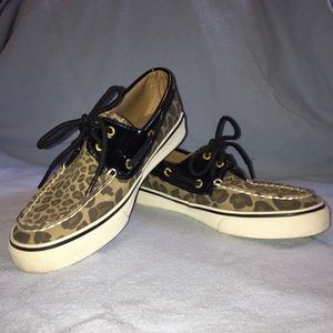 Cheetah print Sperrys